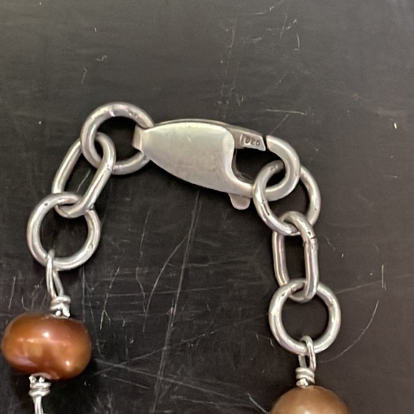 Handmade wire wrapped freshwater pearl necklace - Picture 3 of 5